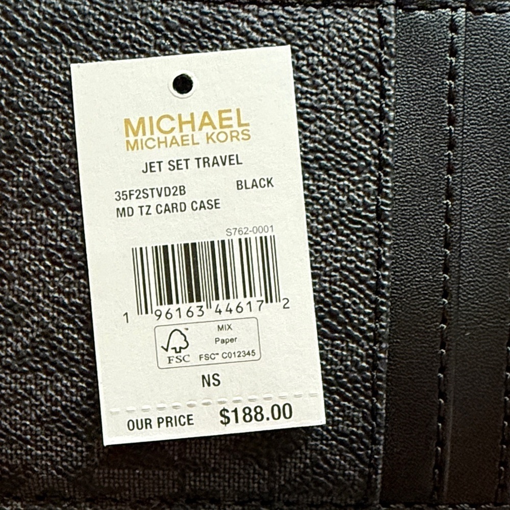 Michael Kors Black Leather Card Holder - Picture 6 of 6